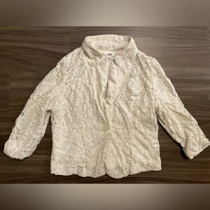 Cato Ivory Floral Pattern Lace Blazer size XL
